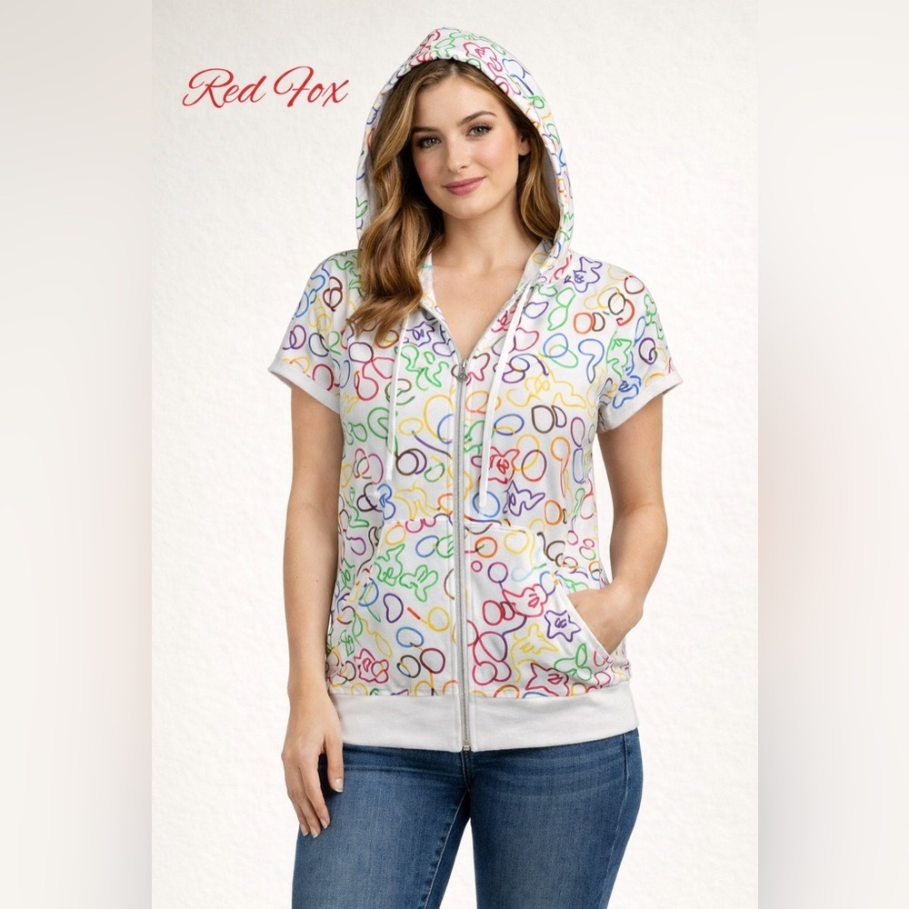 NWT Red Fox short sleeve zip hoodie with pocket